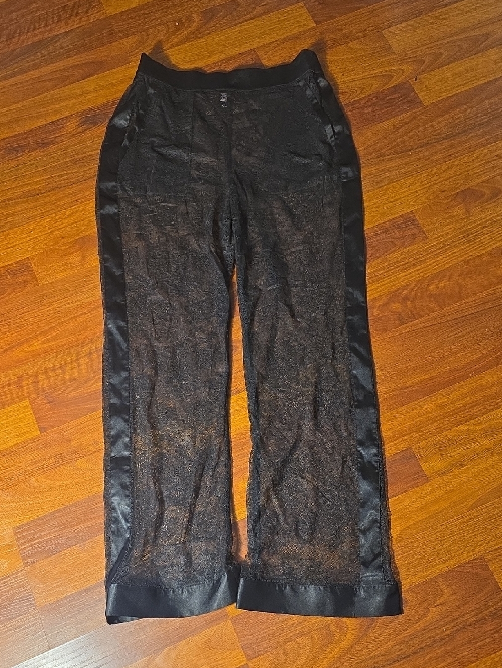 Victoria's Secret Black Sheer Lace Pajama Pants